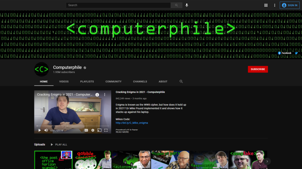 Image of the channel page