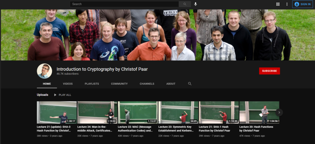 Image of the channel page
They also provide cybersecurity books